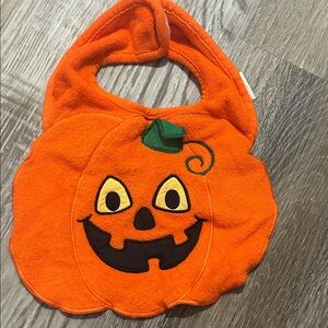 Orange Pumpkin Baby Bib - Cute Halloween Kids Accessory
